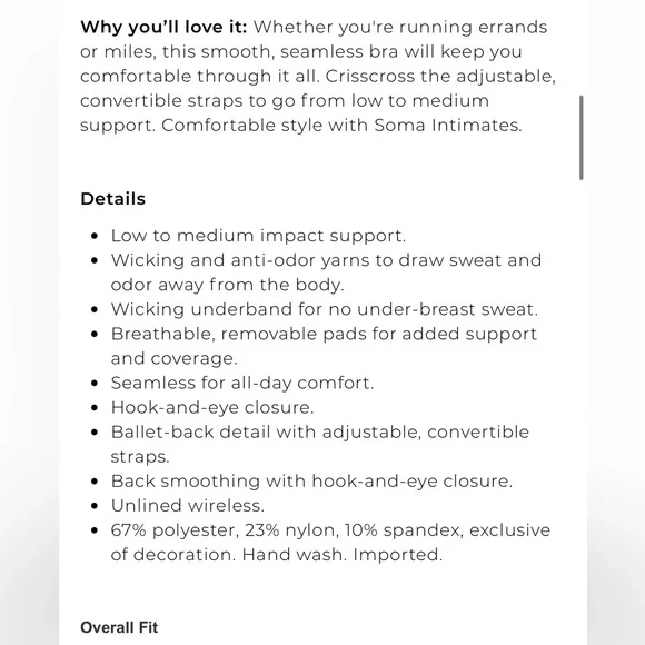 Soma Seamless Sports Bra - Picture 5 of 8